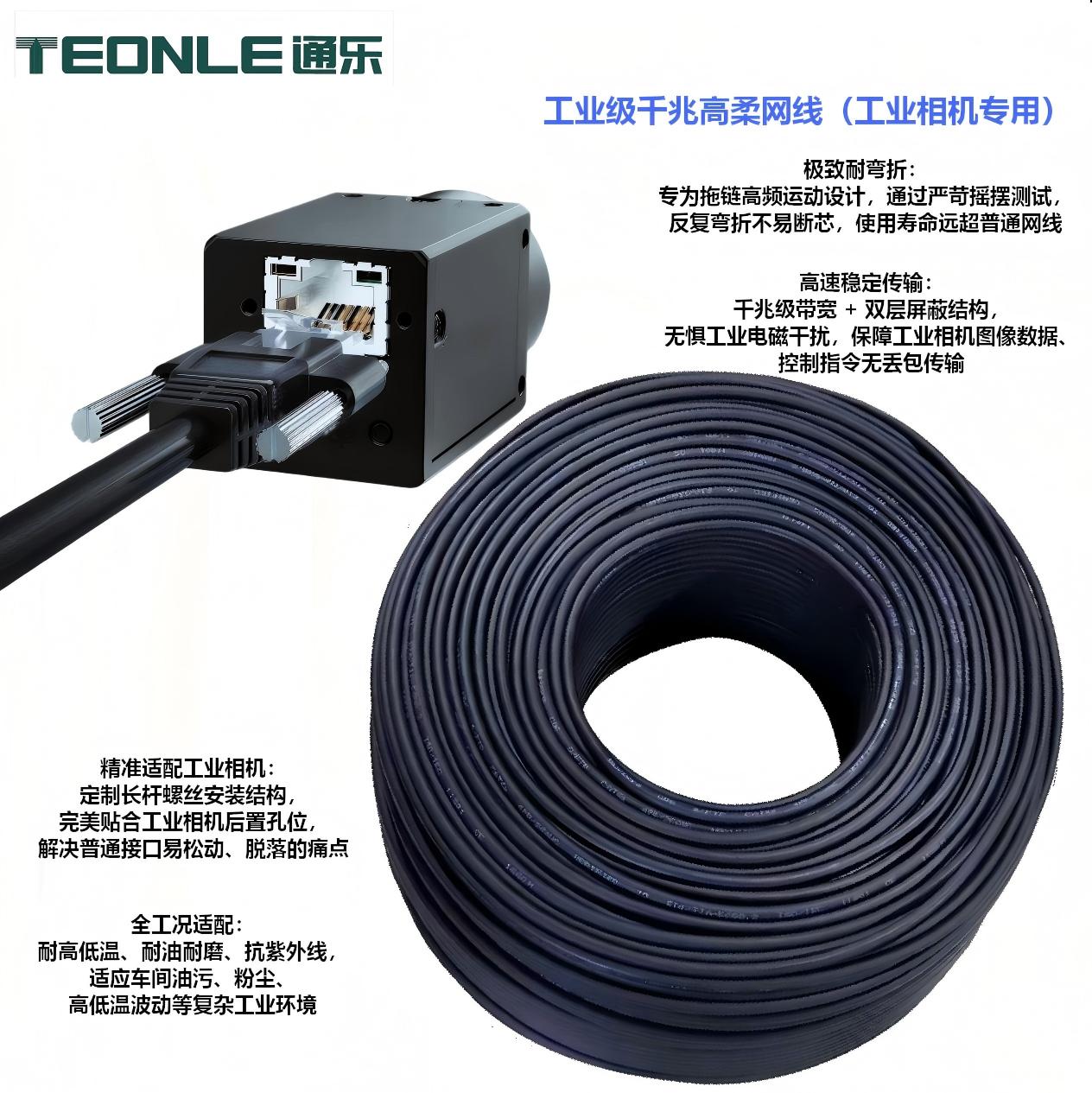 高柔性千兆工業網線 拖鏈耐彎折 工業相機 RJ45 網絡線纜